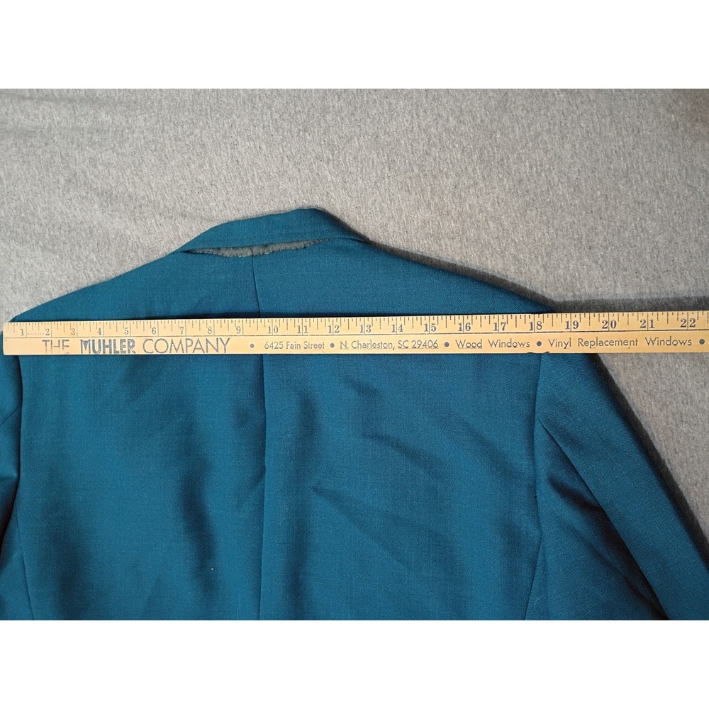 Michael Sterns Vintage Mens Teal Blue Blazer Gold Crest Buttons Made in USA - Picture 12 of 13
